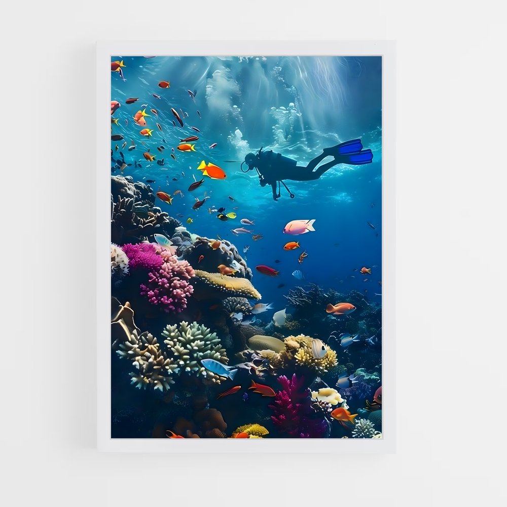 Poster Plongée Maldives – affiche Plongée sous-marine (vue 3)